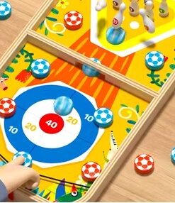 Alternative view of Joc de masa din lemn-Fotbal, set 4 in 1, 52x25 cm