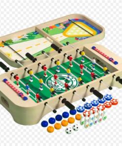 Joc de masa din lemn-Fotbal, set 4 in 1, 52x25 cm