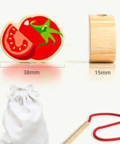 Alternative view of Joc de snuruit, tip Montessori, margele din lemn, 42 piese, 3 ani, Animale