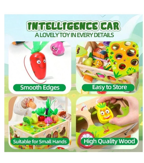 Joc multifunctional, jucarie de tras, sortator de forme, joc magnetic 3 ani+ - imagine 2