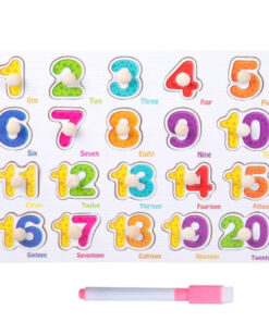 Joc multifunctional, tablita de scris si desenat si puzzle incastru, Numere