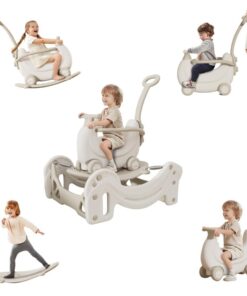 Jucarie 5 in 1, masinuta, Bicicleta, Balansoar, Trambulina, Placa de echilibru, 1 an+