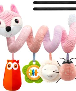 Jucarie bebe pentru patut si carut, 0 luni +, Vulpita roz