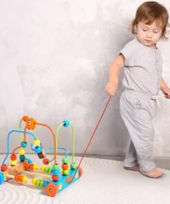 Alternative view of Jucarie de tras din lemn si circuit margele, 3 ani