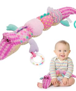 Jucarie moale si senzoriala pentru bebelusi cu metru de masurare, Roz, 0 luni