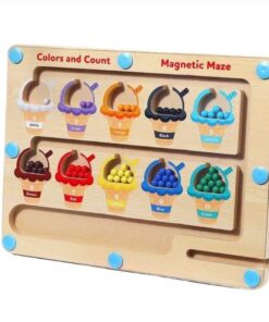 Labirint magnetic, Joc sortare culori in limba engleza, 3 ani