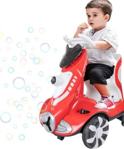 Masinuta electica, cu sunete, lumini si telecomanda, 1-4 ani, ROSU