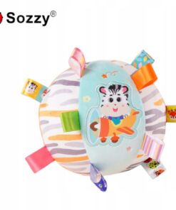 Minge moale si senzoriala pentru bebelusi, 15 cm, Zebra