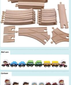 Orasel cu circuit auto si feroviar din lemn, cu 80 de piese, 3 ANI 01