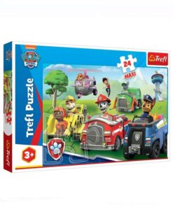 Puzzle Trefl carton 24 piese, Paw Patrol cu Vehicule