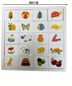 Alternative view of Puzzle autocorectiv cu imagini și asocieri vizuale, 16 piese, 30 cm