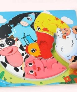 Puzzle circular, 18 x 18 cm, fara imagine de asociere, Animale domestice