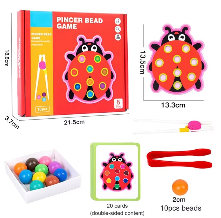Puzzle de sortare și transfer cu bile colorate, 3 ani - imagine 4