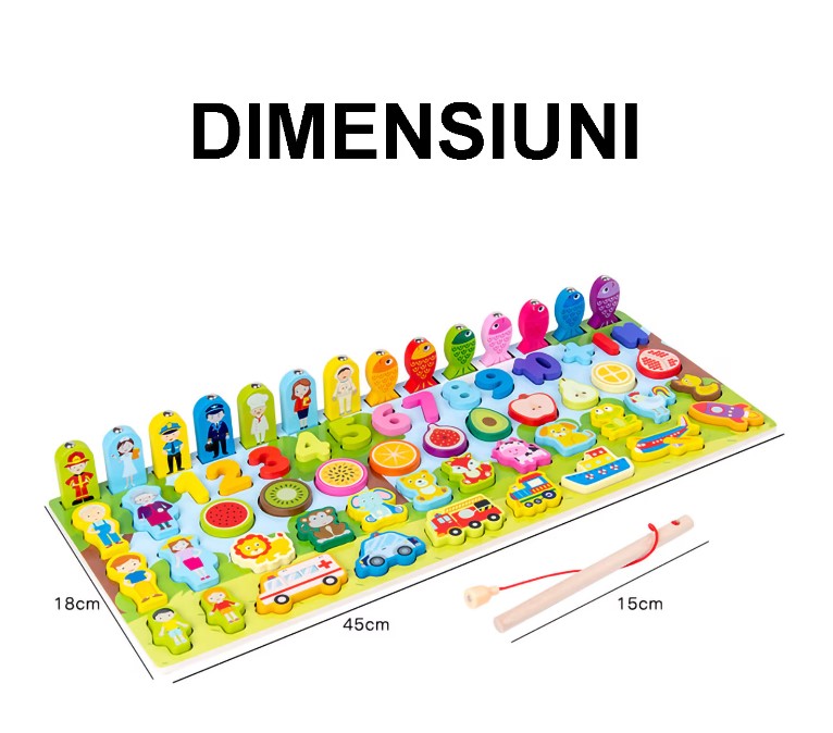 Puzzle, joc logaritmic montessori, 7 in 1 activitati, 3 ani - imagine 4