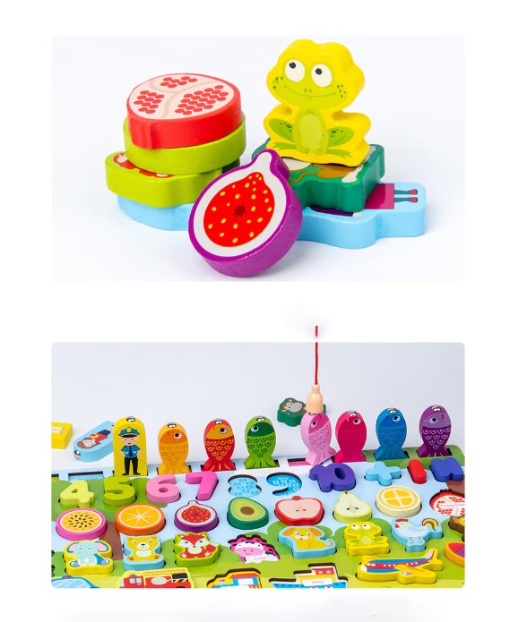 Puzzle, joc logaritmic montessori, 7 in 1 activitati, 3 ani - imagine 5