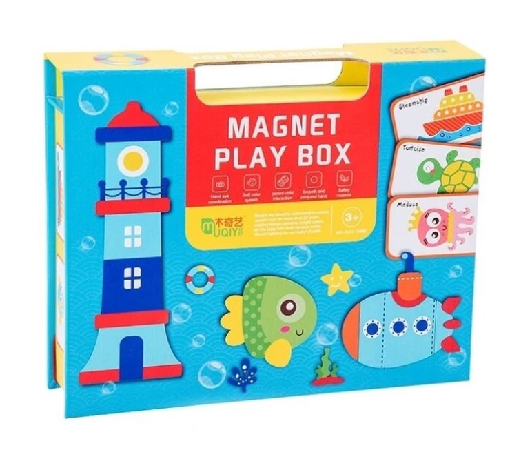 Puzzle magnetic tip carte, Animale marine, 3 ani+