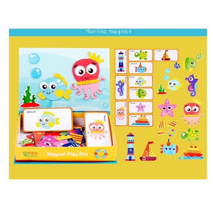 Puzzle magnetic tip carte, Animale marine, 3 ani+ - imagine 4