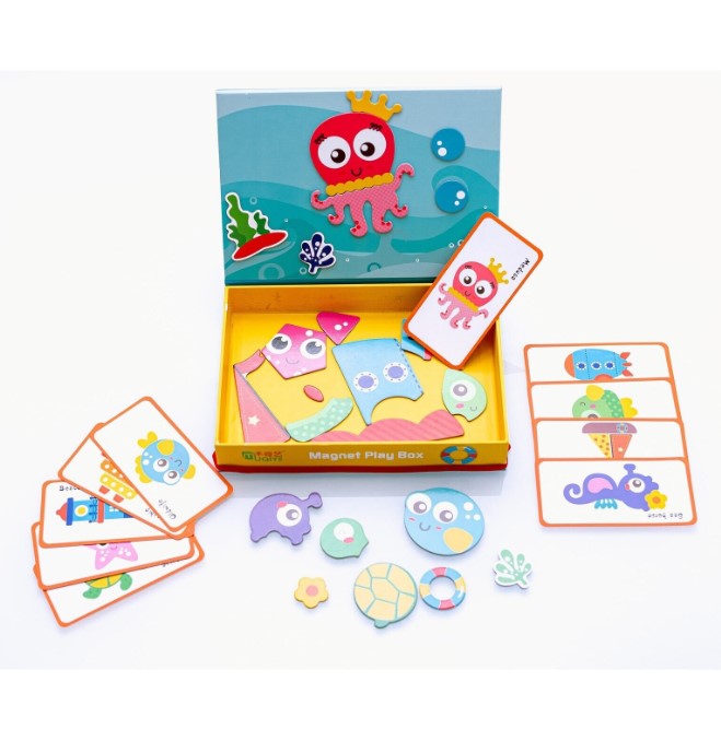 Puzzle magnetic tip carte, Animale marine, 3 ani+ - imagine 3