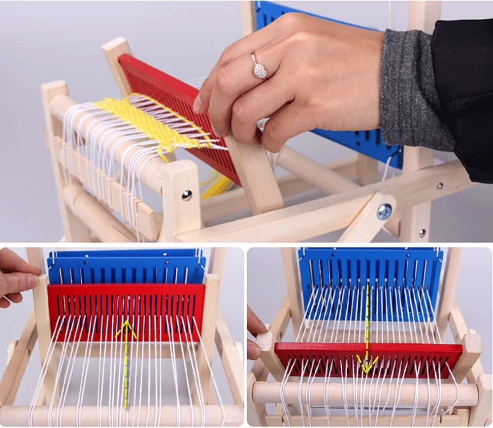 Razboi de tesut din lemn, joc dexteritate copii, 38 cm, 3 ani+ - imagine 6