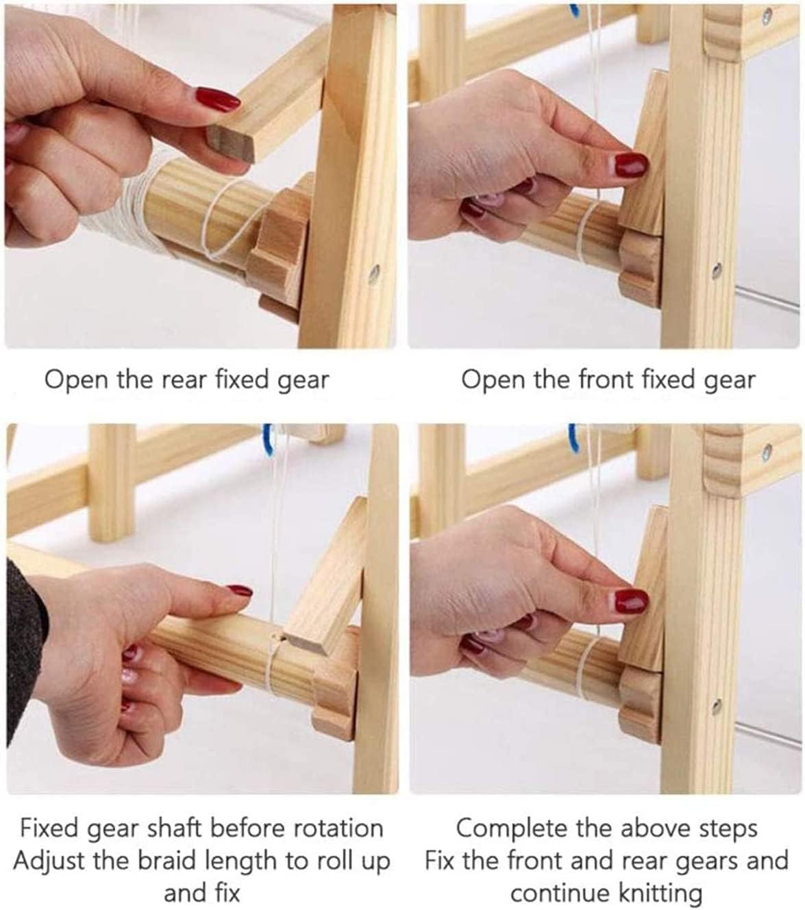 Razboi de tesut din lemn, joc dexteritate copii, 38 cm, 3 ani+ - imagine 4
