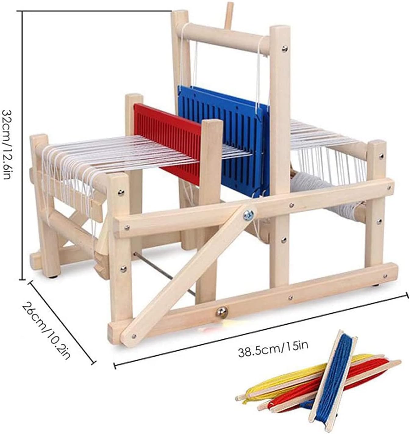 Razboi de tesut din lemn, joc dexteritate copii, 38 cm, 3 ani+ - imagine 2