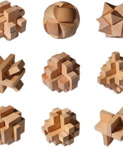 Set 9 jocuri logice din lemn - Incuietori Lu Ban, 3 ani+