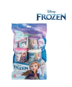 Set Plastilina 5 recipiente Frozen, capac cu matrita, 570 grame, 3 ani +