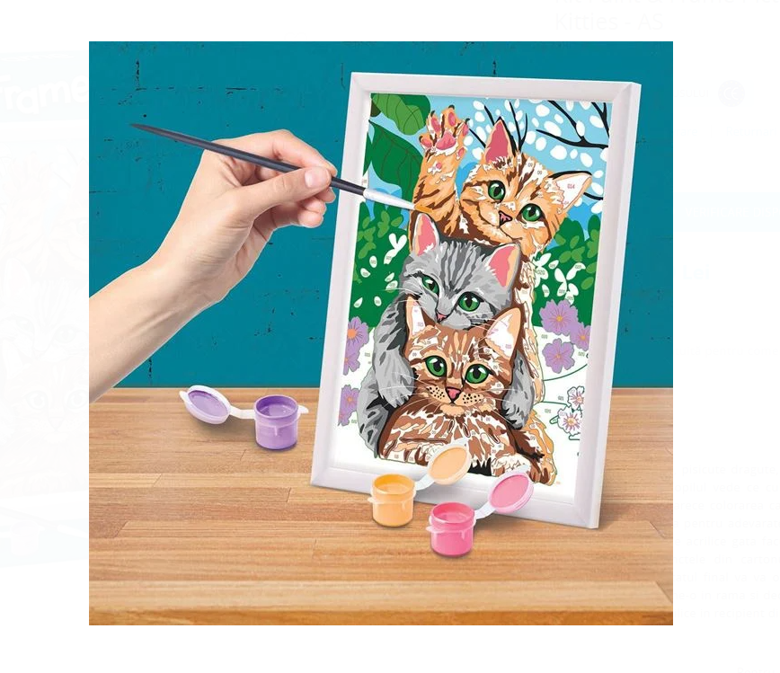 Set creativ, Pictura pe numere, Pisicute, 9 ani+ - imagine 2