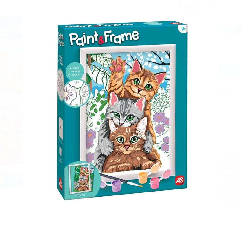 Set creativ, Pictura pe numere, Pisicute, 9 ani+