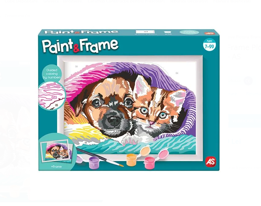 Set creativ, Pictura pe numere, Prieteni dragalasi, 7 ani+