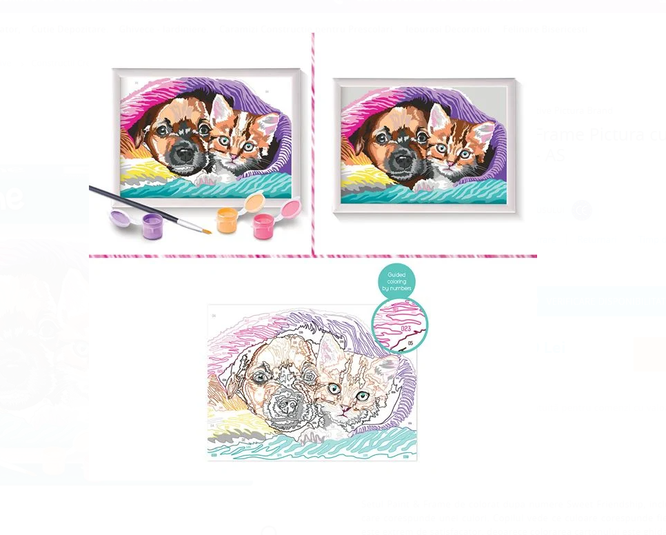 Set creativ, Pictura pe numere, Prieteni dragalasi, 7 ani+ - imagine 3