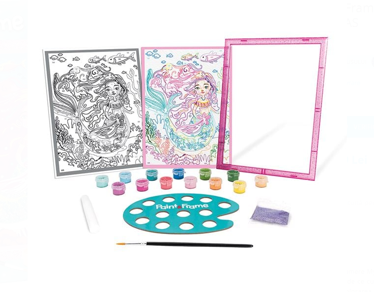 Set creativ, Pictura pe numere, Sirena cu sclipici, 7 ani+ - imagine 3