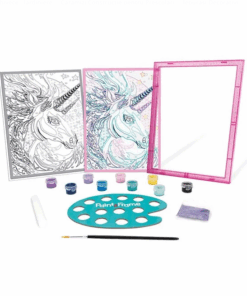Alternative view of Set creativ, Pictura pe numere, Unicorn cu sclipici, 7 ani+
