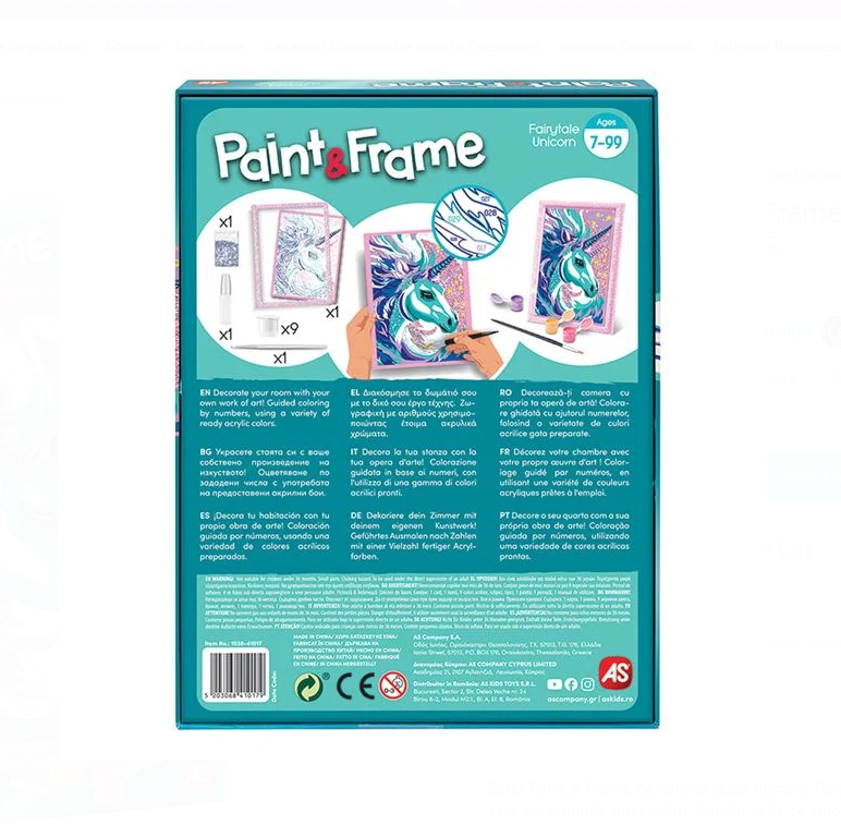 Set creativ, Pictura pe numere, Unicorn cu sclipici, 7 ani+ - imagine 4