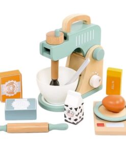 Set mixer din lemn cu accesorii pentru copii, 3 ANI