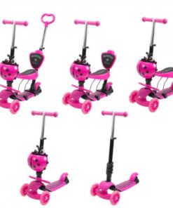 Trotineta 5 in 1 pentru copii, 2-6 ani, Roz