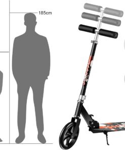 Alternative view of Trotineta, pliabila, reglabila cu 2 roti mari, Metalica, 3 ani+