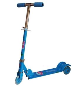 Trotineta, pliabila si reglabila cu 3 roti cu lumini, 3 ani+, Albastru