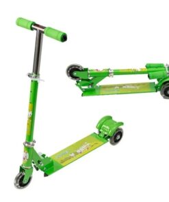 Trotineta, pliabila si reglabila cu 3 roti cu lumini, 3 ani+, VERDE