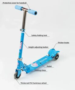 Alternative view of Trotineta, pliabila si reglabila cu 3 roti cu lumini, 3 ani+, Albastru