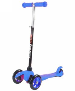 Trotineta reglabila cu 3 roti din silicon, Albastru 3 ani