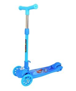 Alternative view of Trotineta reglabila cu 3 roti din silicon cu lumini, Albastru 3 ani