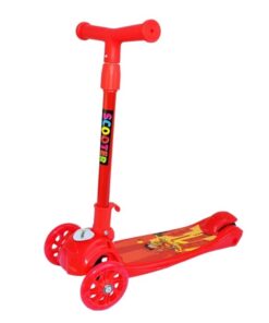 Alternative view of Trotineta reglabila cu 3 roti din silicon cu lumini, Rosu 3 ani