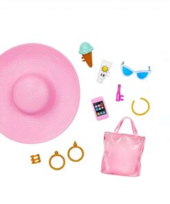 Papusa Barbie in Costum de Baie si Accesorii