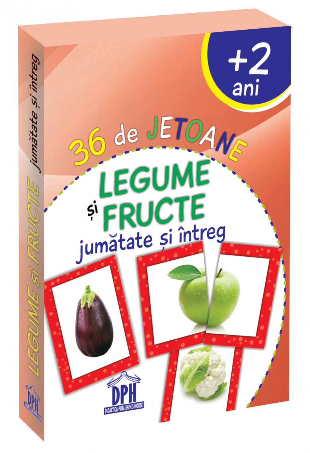 36 de carduri educative, Fructe si Legume, 2 ani+