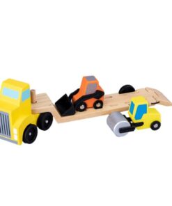 Camion Transportator din lemn cu 2 Vehicule, 3 ani+