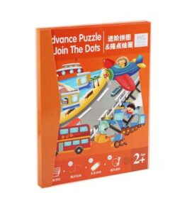Carte educativa 2 in 1, Puzzle magnetic si Desen pe Puncte, 2 ani+, Mijloace de transport