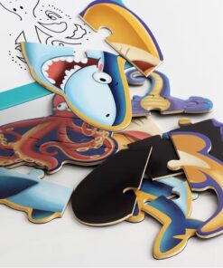 Alternative view of Carte educativa 2 in 1, Puzzle magnetic si Desen pe Puncte, 2 ani+, Animale marine