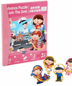 Carte educativa 2 in 1, Puzzle magnetic si Desen pe Puncte, 2 ani+, Meserii