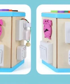 Alternative view of Centru educativ cu 14 activitati montessori, hexagonal, tip Busy Board, 3 ani